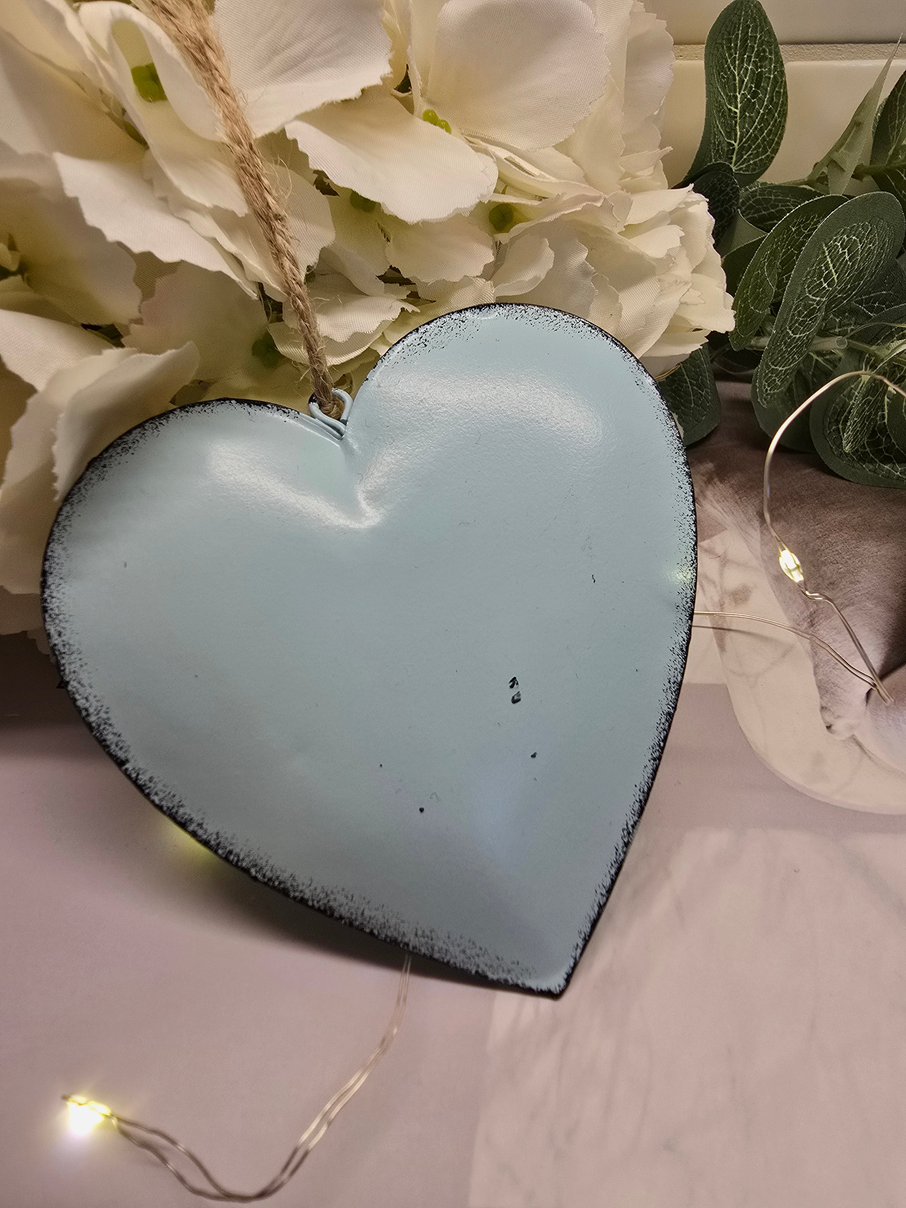 Pastel Coloured Metal Hanging Hearts