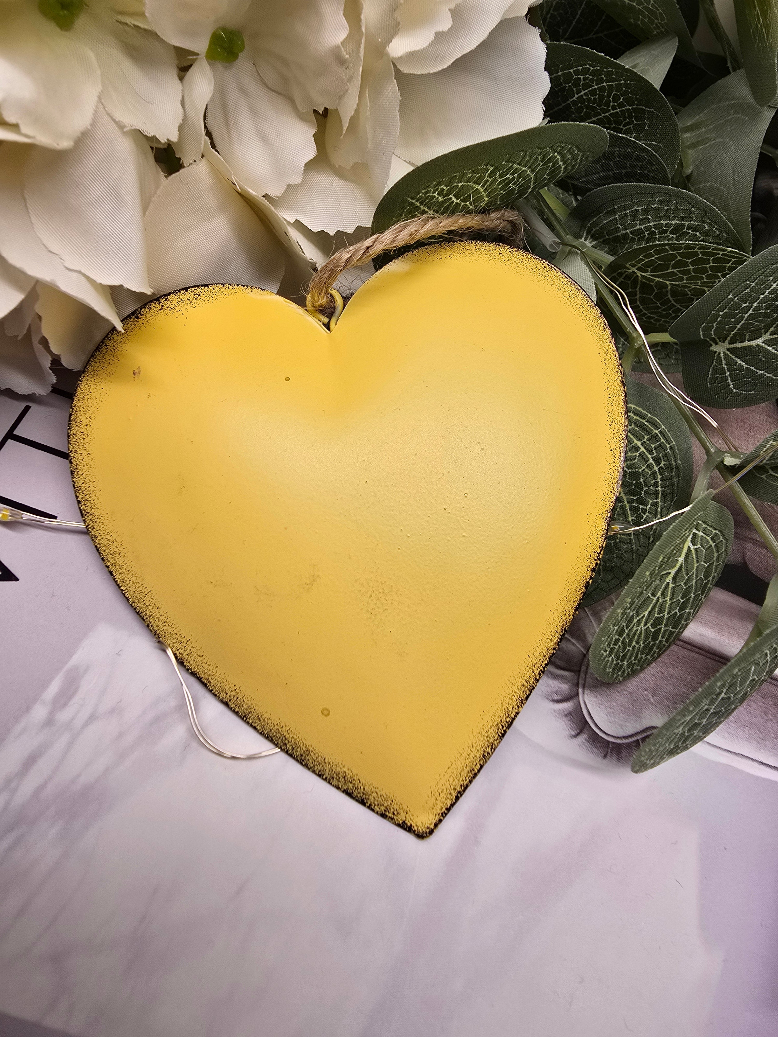 Pastel Coloured Metal Hanging Hearts