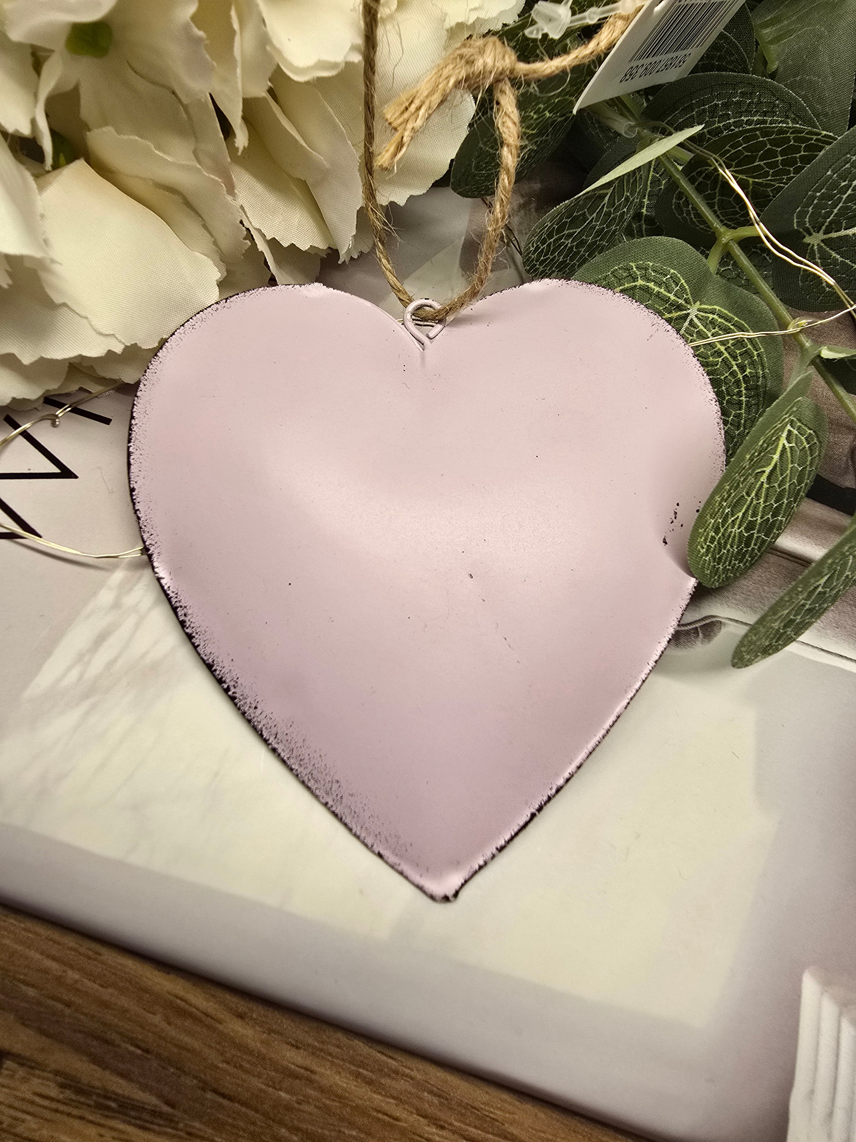 Pastel Coloured Metal Hanging Hearts