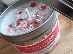 Sparkle Candle Tin - Strawberry & Champagne