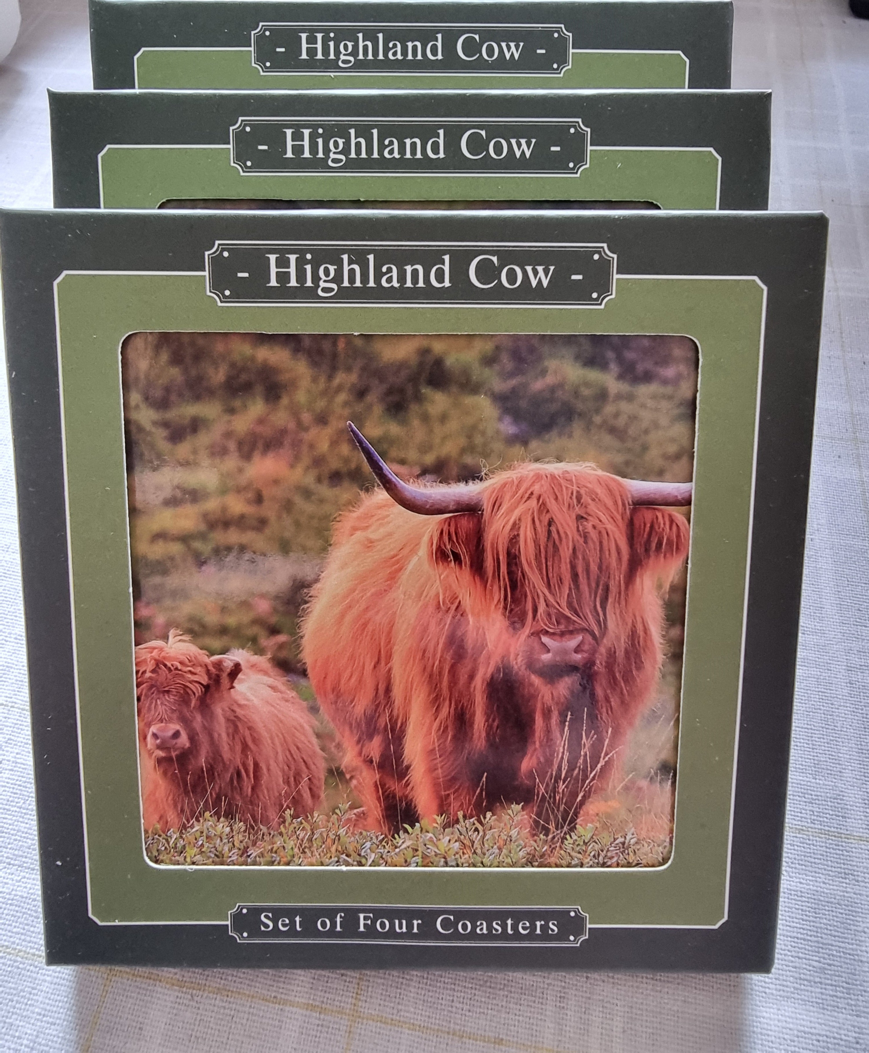Country Highland Cow & Calf Coasters