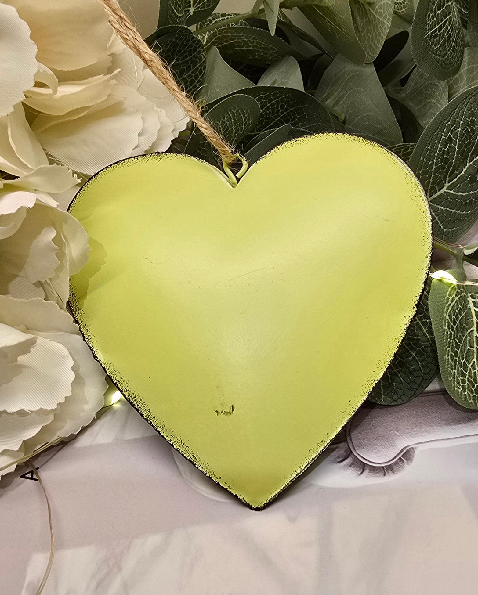 Pastel Coloured Metal Hanging Hearts