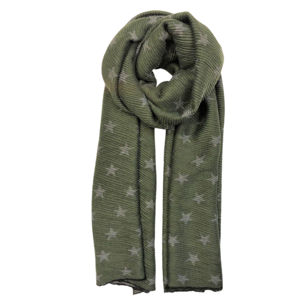 Reversible Stars Scarf - Olive