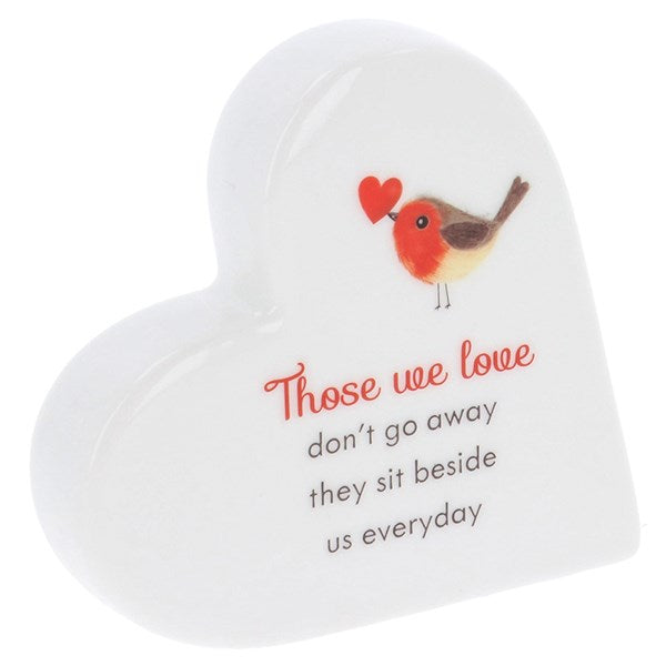 Forget-me-not & Robin Standing Heart - Mum Dad Nan Grandad