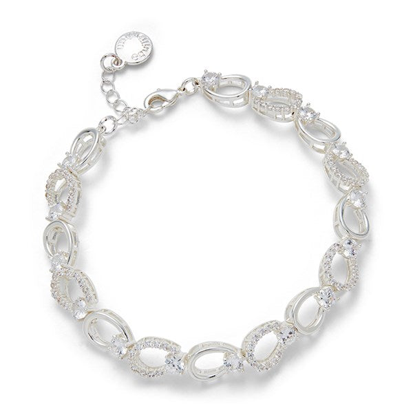 All That Bling Ornate Sparkle Silver Plated Bracelet