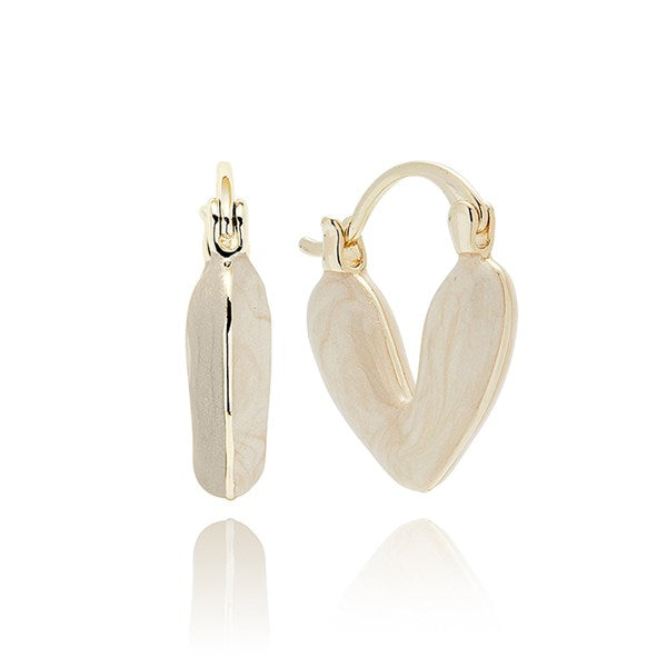 Iced Gem Huggie Heart Gold Plated Earrings