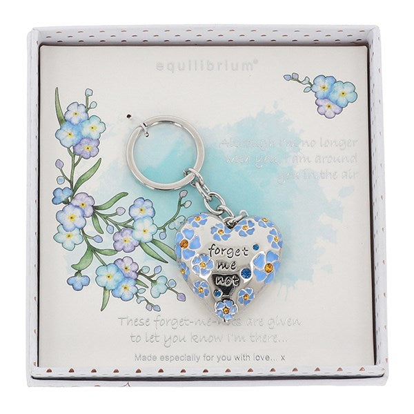 Forget Me Not Heart Keyring