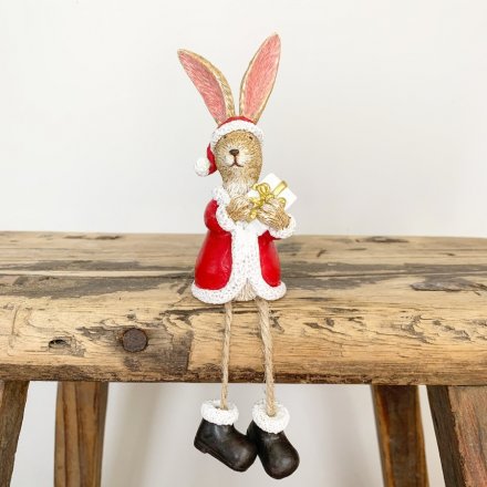 Santa Rabbit - Shelf Sitter .