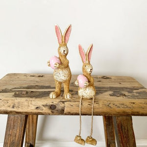 Rabbits With Pink Dotty Eggs - Pair ..