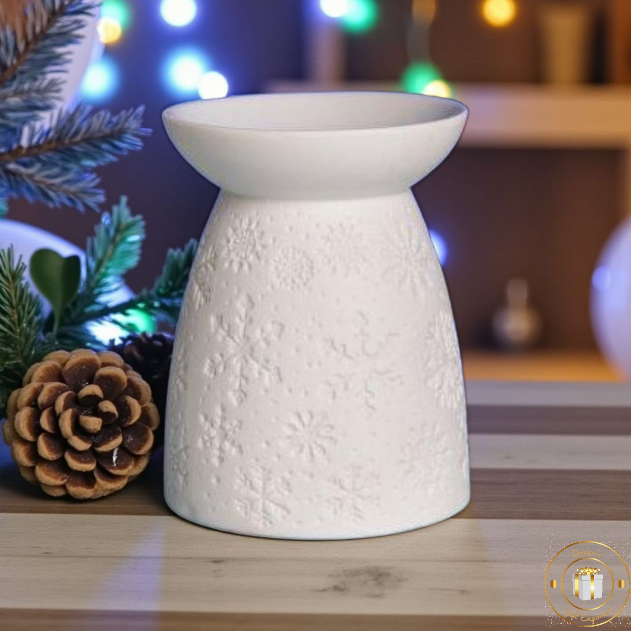 Ceramic Snowflakes Wax Warmer Oil Burner