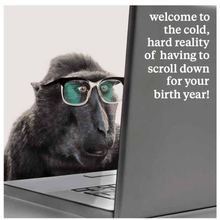 Birth Year Card - Happy Birthday Card