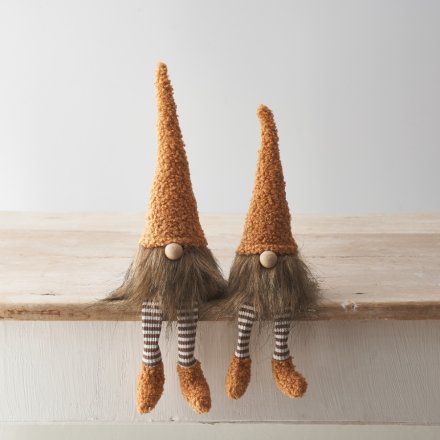 Autumnal Caramel Stripy Gonks - Pair