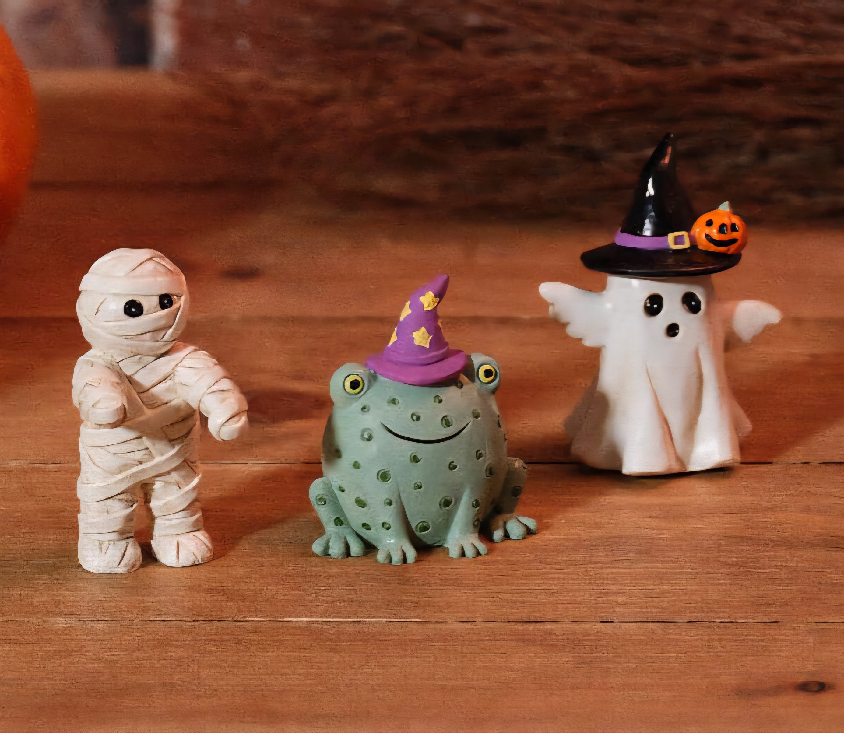 Spooktacular Halloween Mini Figurines - Mummy Frog Witchy Ghost