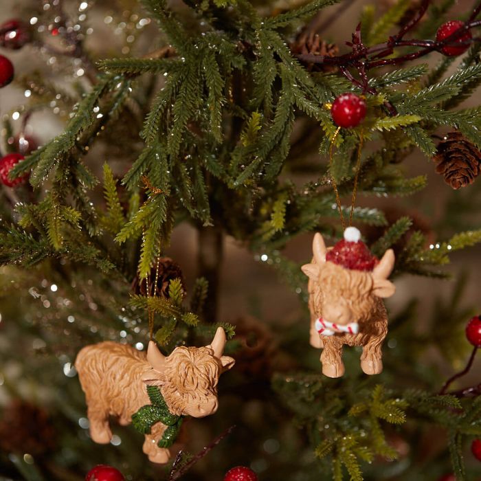 Christmas Highland Cow Tree Decorations - PRE-ORDER