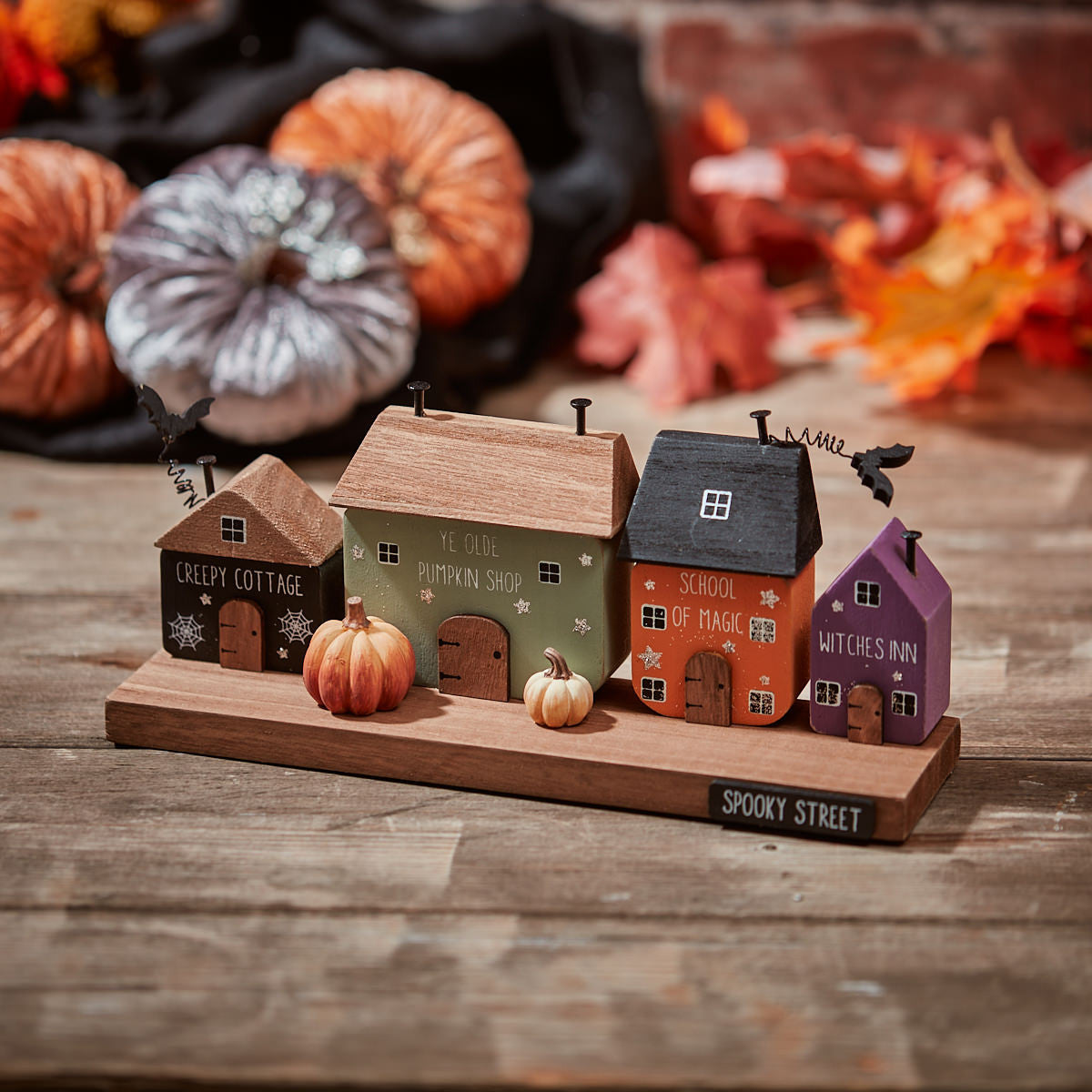 Spooky Street - Wooden Block - Halloween