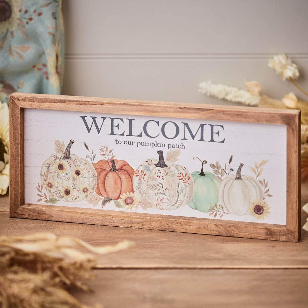 Welcome To Our Pumpkin Patch Framed Sign PRE-ORDER