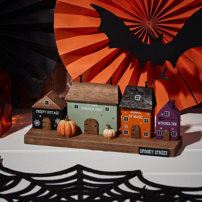 Spooky Street - Wooden Block - Halloween