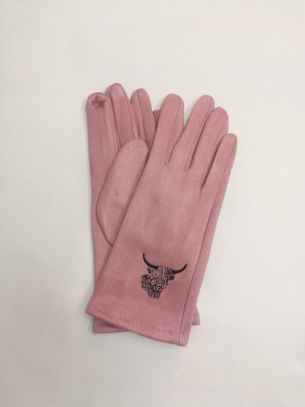Gloves - Pink - Highland Cow
