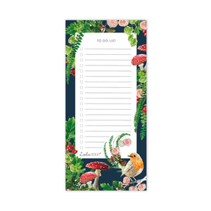 Winter Robin Magnetic Shopping List / To Do Pad