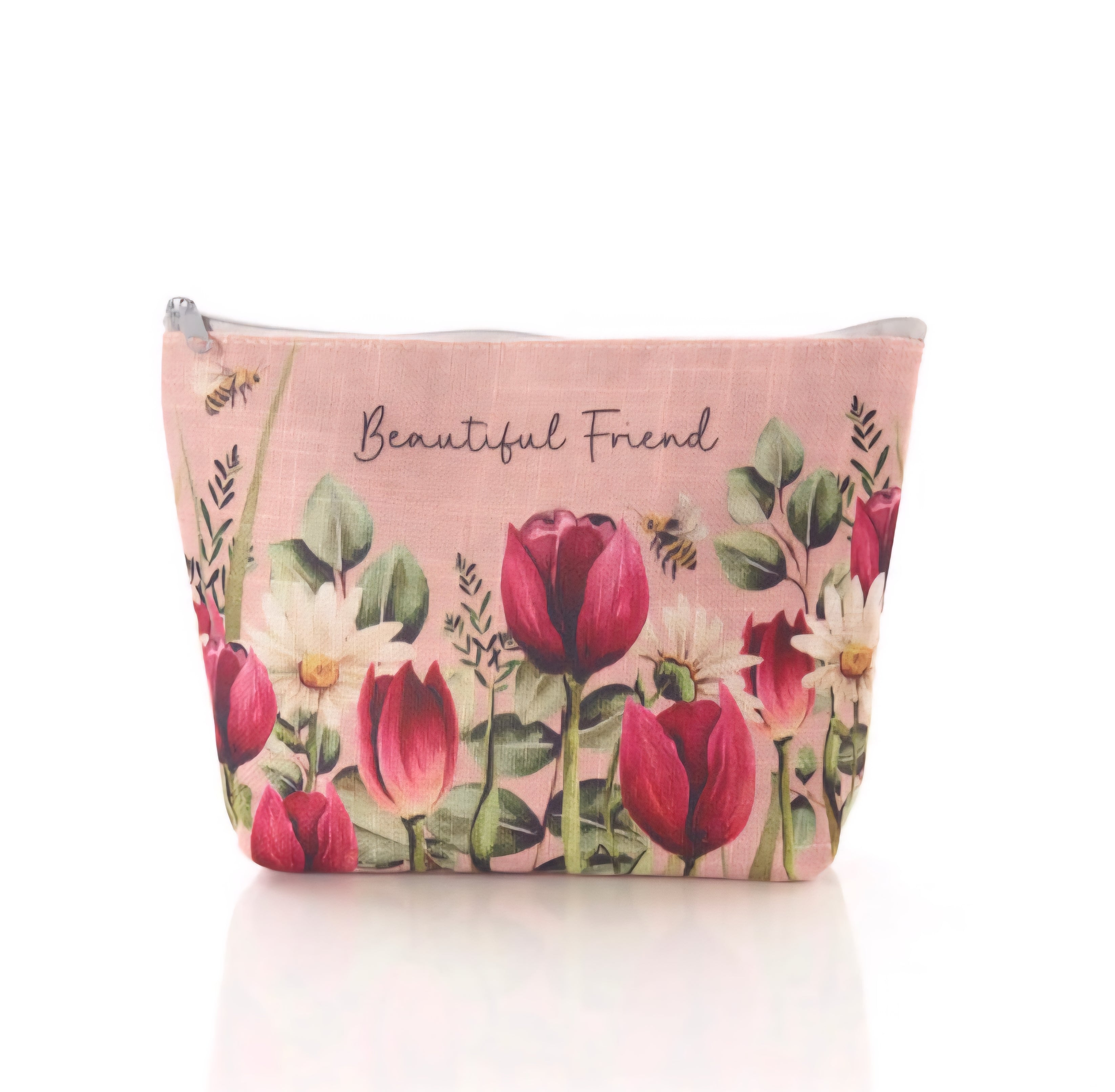 Beautiful Friend Tulip Cotton Canvas Make-Up Bag