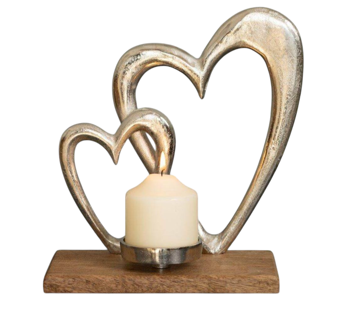 Double Heart Candle Tea Light Holder