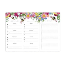 Load image into Gallery viewer, Weekly Meal Planner - Floral Bee
