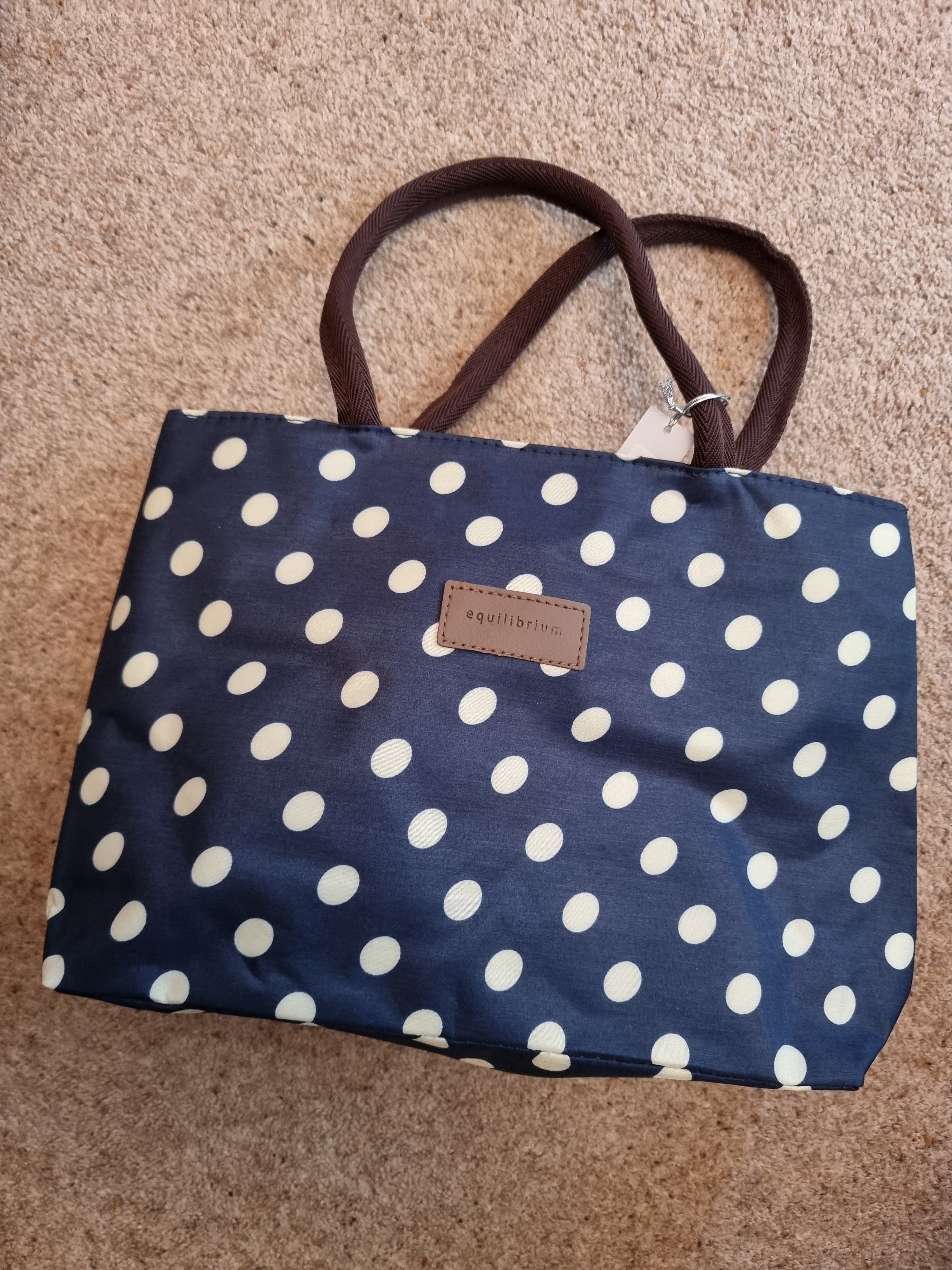 Waterproof Bag - Navy & Cream Spots