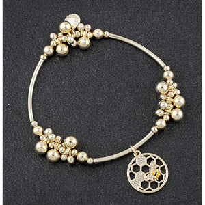Bee Honeycomb - Gold Plated Bracelet