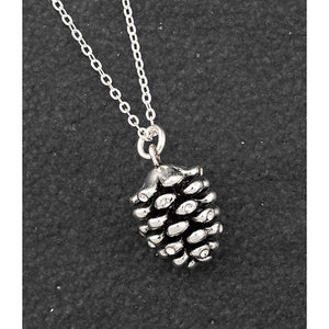 Pine Cone Silver Plated Necklace