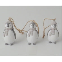 Load image into Gallery viewer, Winteted Hanging Penguins - Set of 3 .
