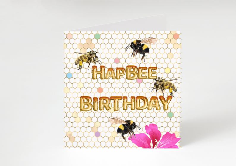 HapBEE Birthday - Bee Happy Birthday Card