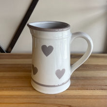 Load image into Gallery viewer, White &amp; Grey Hearts Jug
