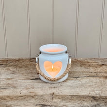 Load image into Gallery viewer, White Porcelain Heart T-Light Lantern 7cm
