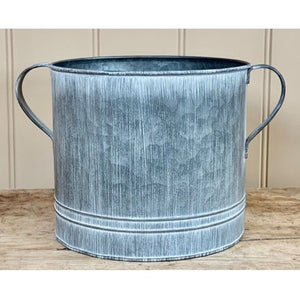 Aged Grey Tapered Handle Pot - Small