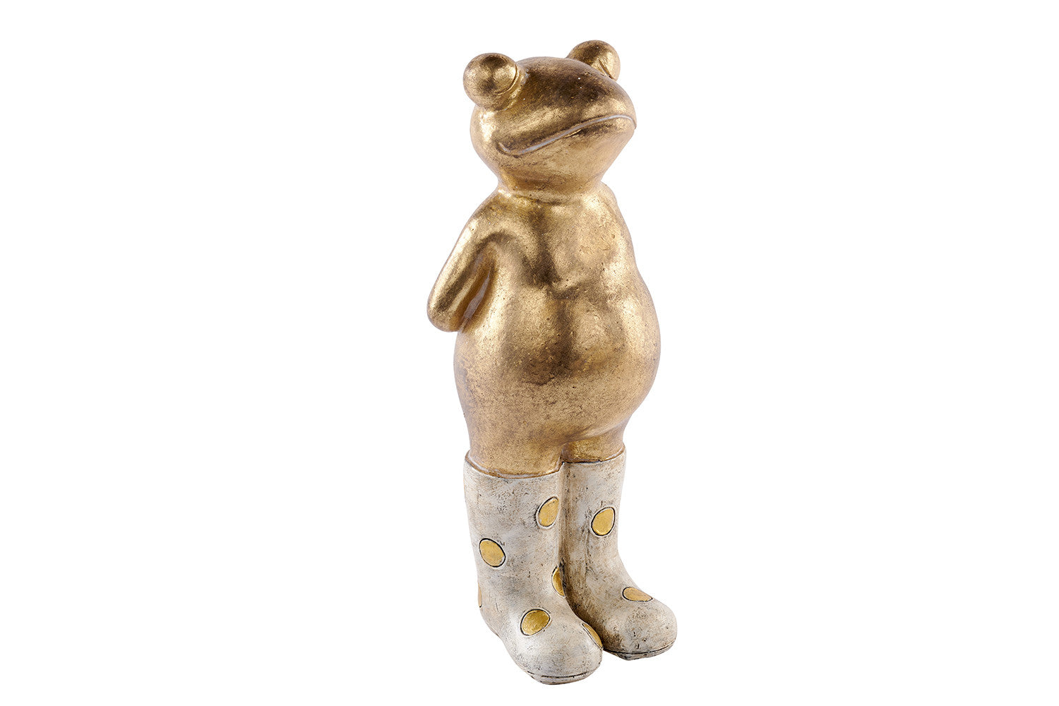 Jerry The Golden Garden Frog In Polka Dot Wellies
