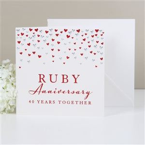 Ruby Wedding Anniversary Card - 40 Years Together
