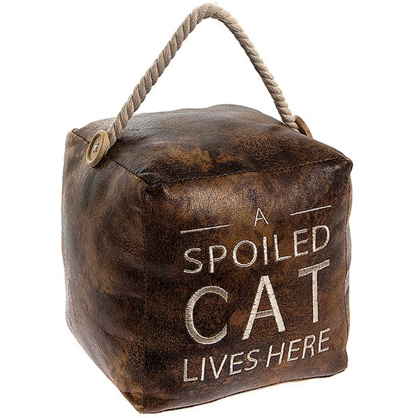 A Spoilt Cat Doorstop - Brown