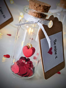 Hand Crafted Heart In Glass Bottle