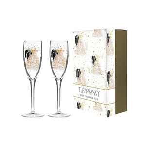 Pair Of Champagne Flutes - Wedding