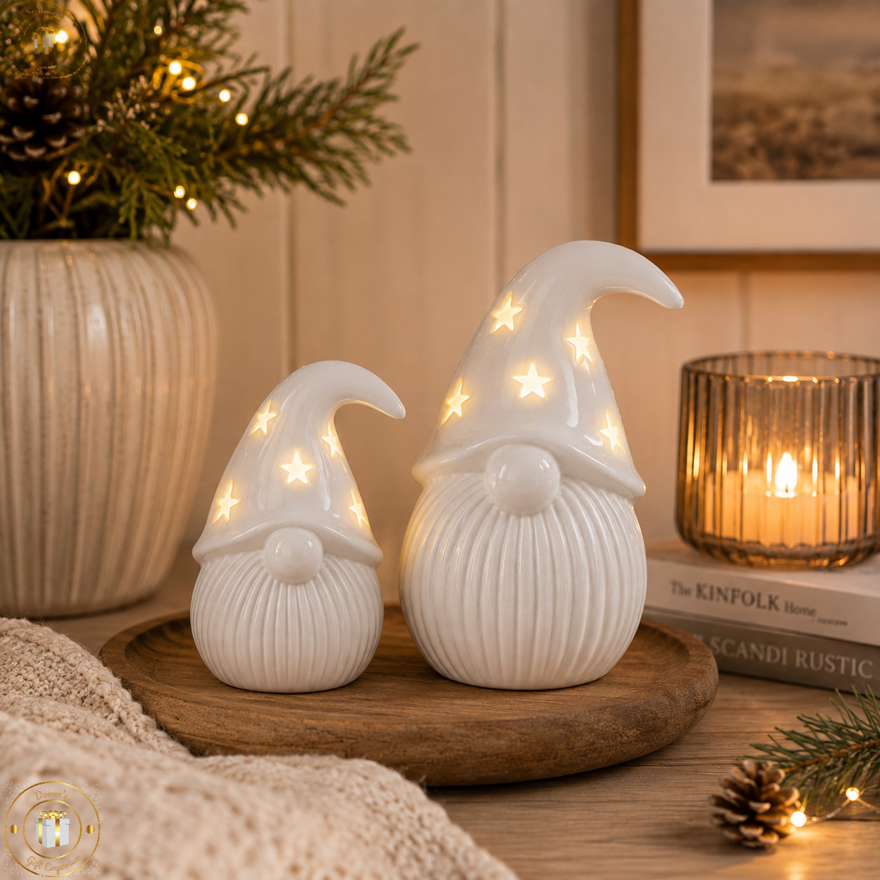 LED Ceramic Gonks - Pair