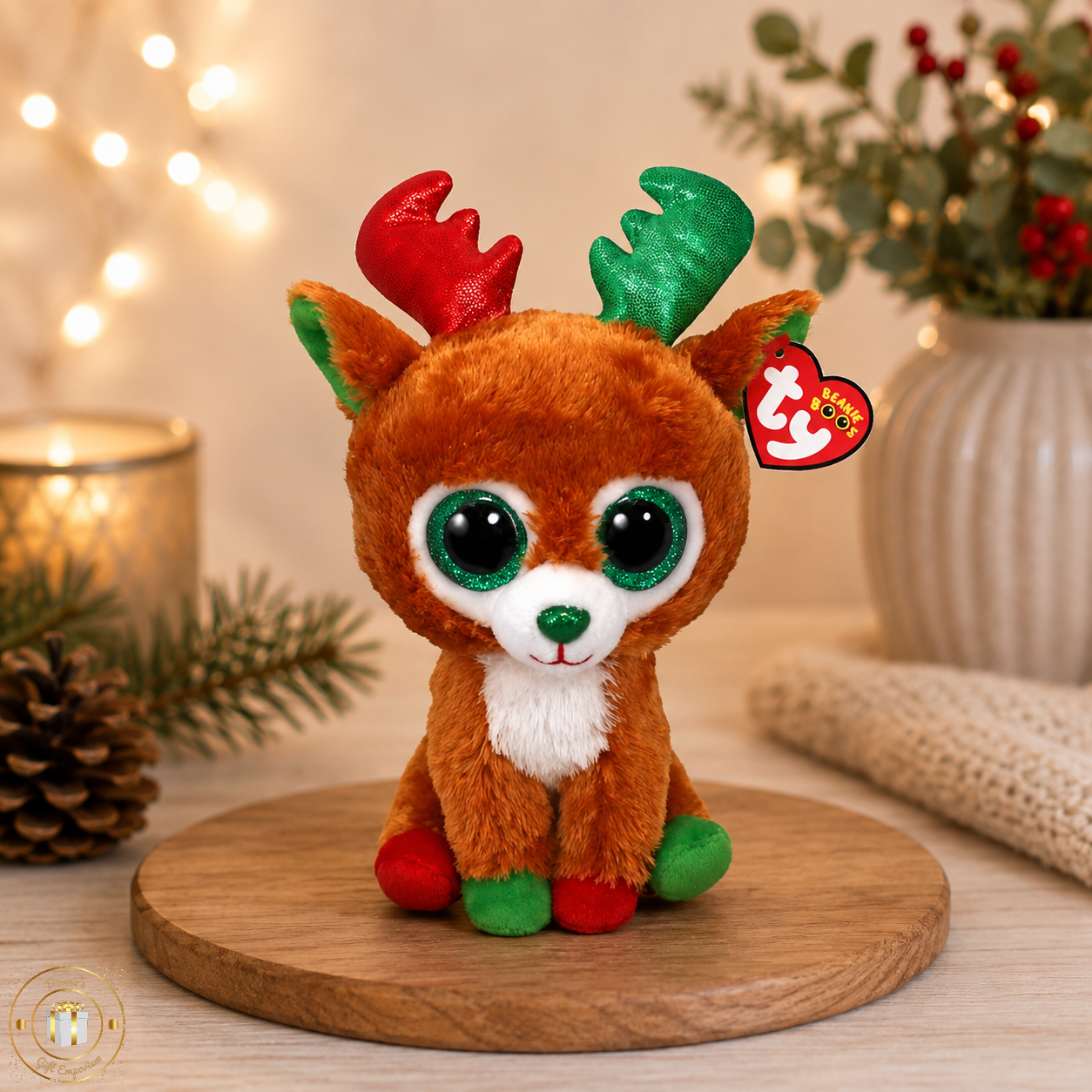 Beanie Boo Festive Reindeer - Soft Plush Toy