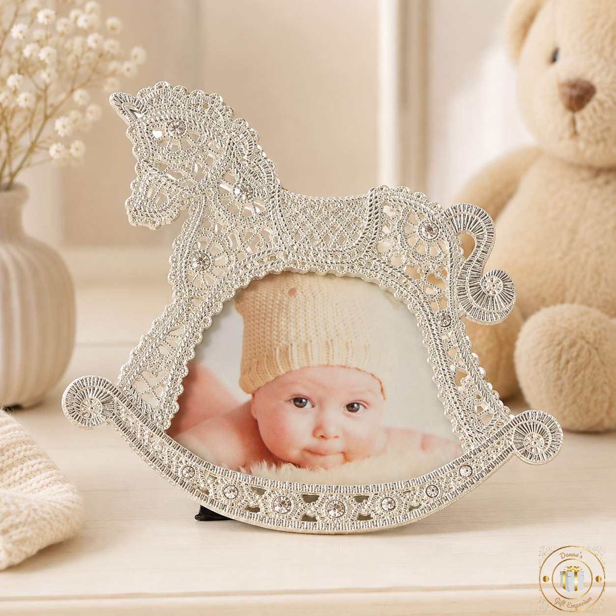 Silver Rocking Horse Photo Frame