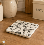 Farming Life Coaster - Cow Horse Sheep Goat Cockeral Duck