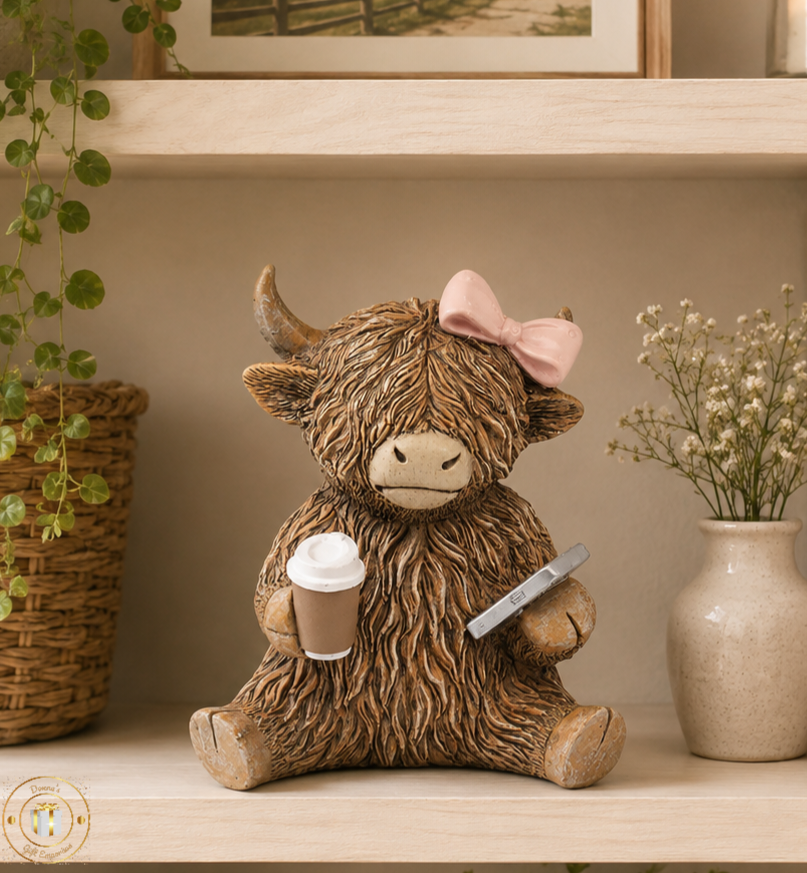 Coffee Loving Carole Highland Cow