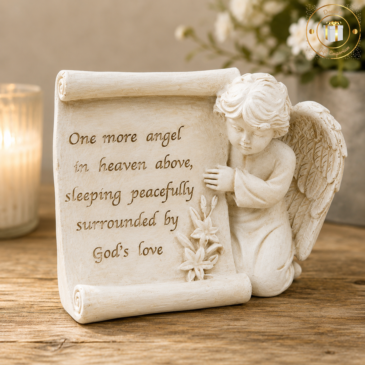 In Memory Kneeling Cherub - Angel In Heaven