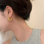 Multi Row Bobble Hoop in Gold