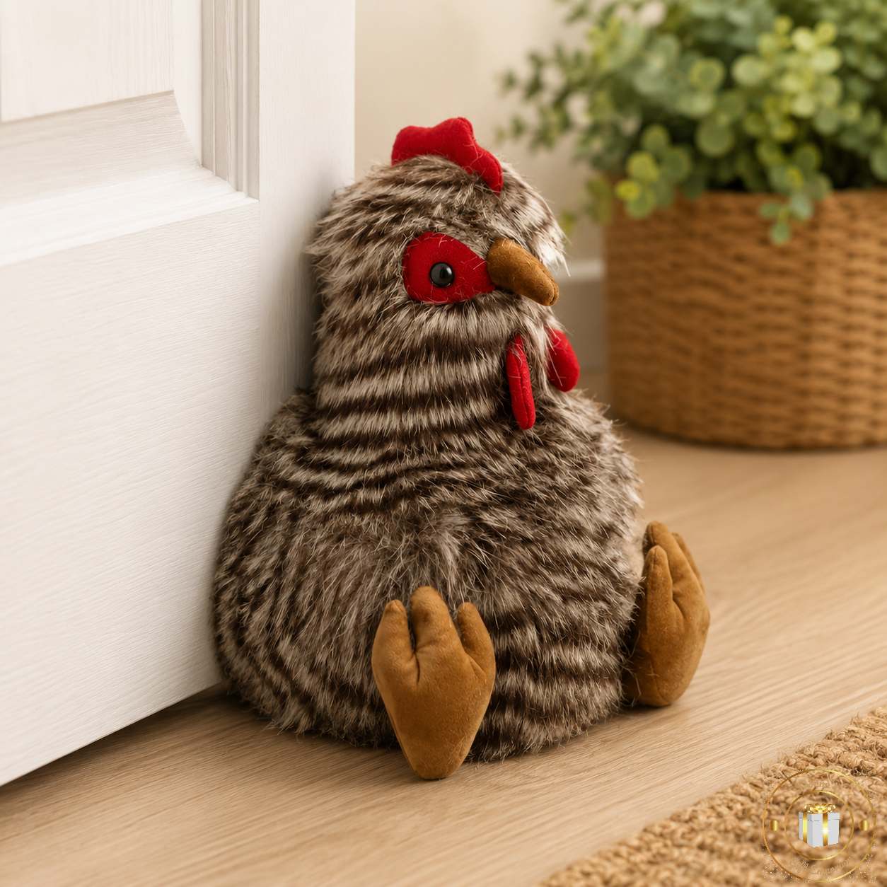 Fluffy Sitting Hen Doorstop