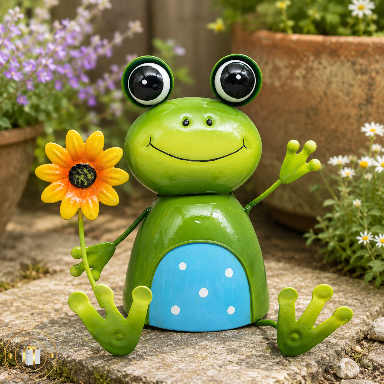 Bright Eyes Frog With Flower