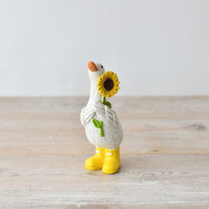 Ducks In Boots With Flower - Daisy - Poppy - Sunflower