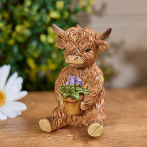 Summer Fun Highland Cows - Reading, Plant, Tea Cup, Tartan Jumper, Birthday